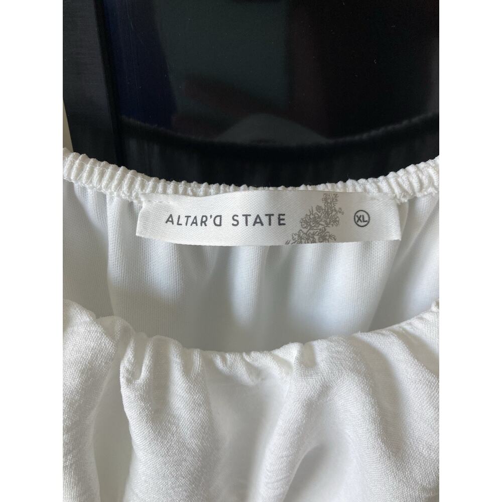 Altar'd State Lola Crossover Romper Tie Waist White Womens XL NWT Fairycore - Picture 6 of 12